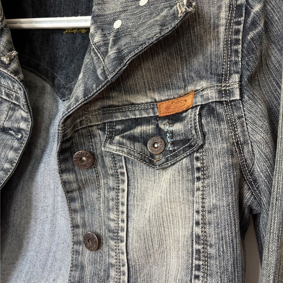 ✨Oxygen Cropped Distressed Denim Jacket Small - Picture 2 of 6
